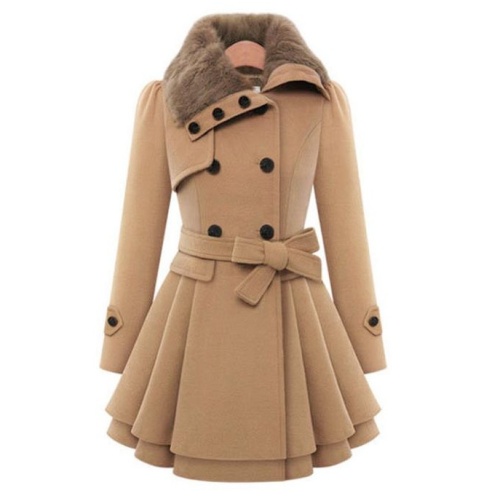 Chaqueta de fieltro de color beige